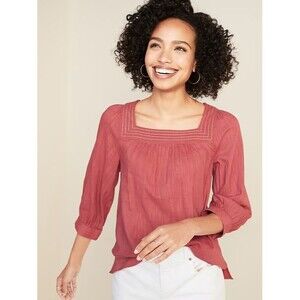 Old Navy square neck peasant tunic top Size XL cotton blend Boho